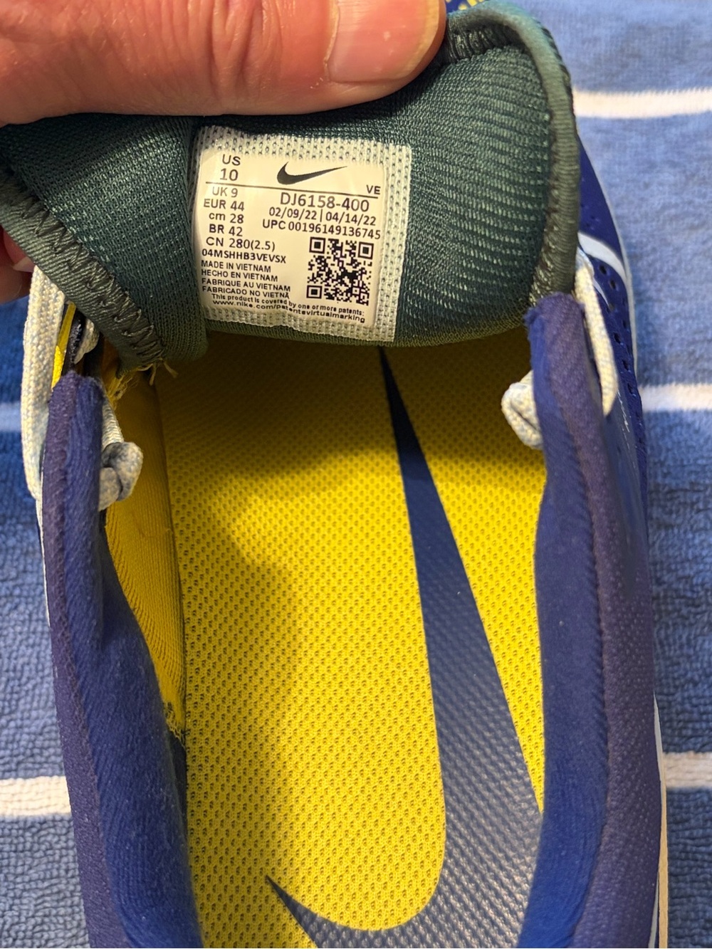 Nike React Pegasus Trail 4 Men’s Size 10 Blue Yellow DJ6158-400 - Picture 14 of 16